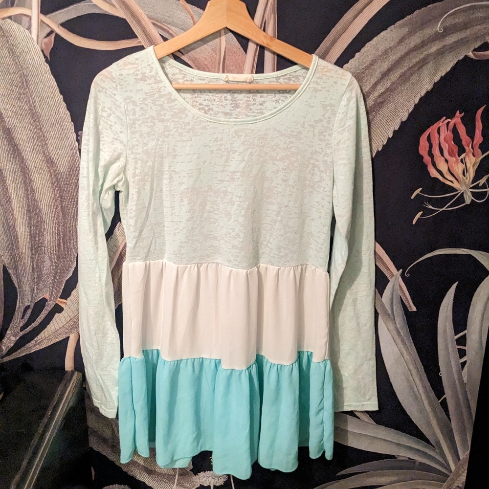 2010s Layered Peplum Top
